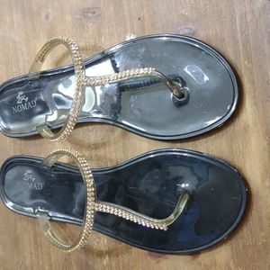 Rhinestones studded sandals